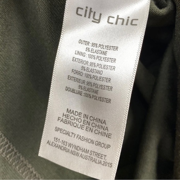 City Chic Thyme Suede Faux Wrap Dress Olive Green Khaki Plus Size S 16 -NWT New - Picture 9 of 11